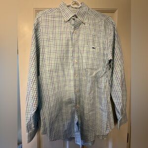 Vineyard Vines Men's Blue Checkered Shirt